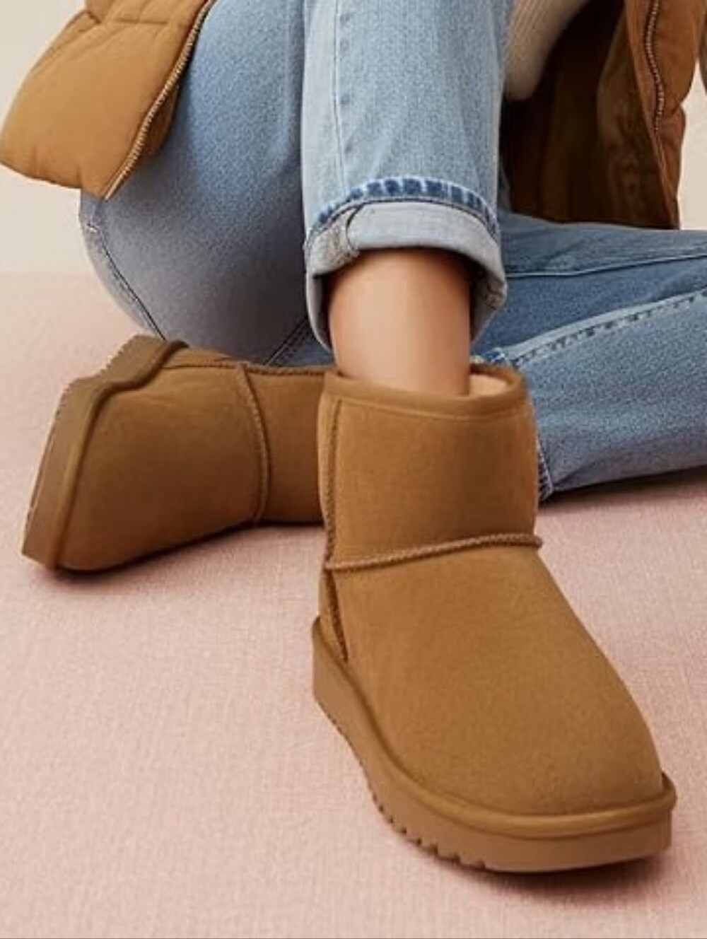 Cushionaire - W 8.5 Chestnut Cozy "Hipster" Winter Boots - Memory Foam Slip-ons